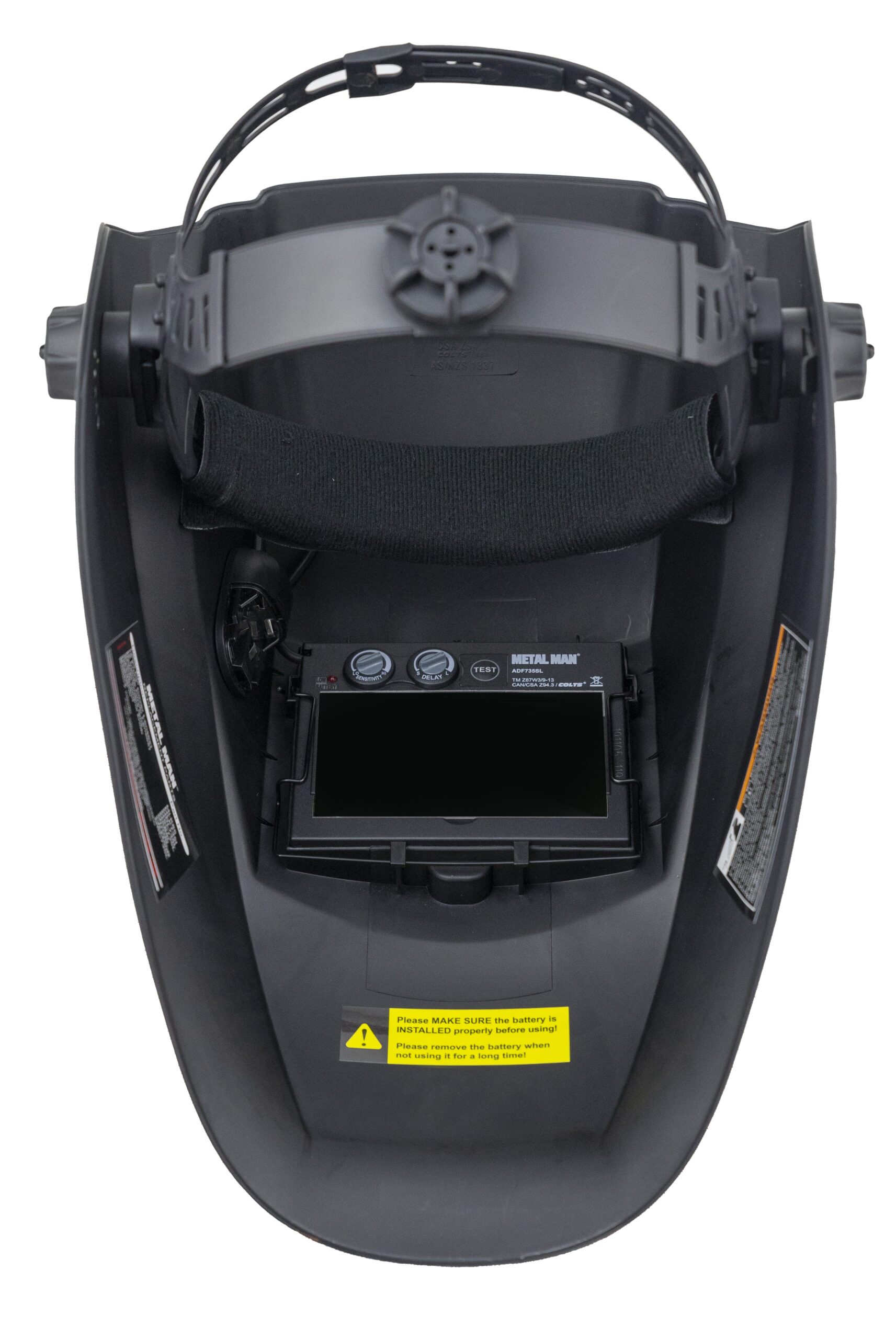 AB8735SGC Big Window 8735 Auto Darkening Welding Helmet - Black