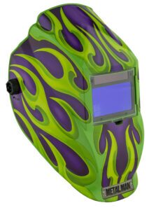 APG8735SGC Big Window 8735 Auto Darkening Welding Helmet - Purple/Green Flame APG8735SGC Big Window 8735 Auto Darkening Welding Helmet - Purple/Green Flame