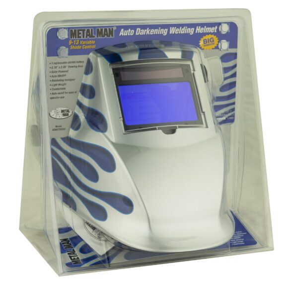 ASB8735SGC-R Big Window 8735 Auto Darkening Welding Helmet - Blue/Silver Flame ASB8735SGC-R Big Window 8735 Auto Darkening Welding Helmet - Blue/Silver Flame