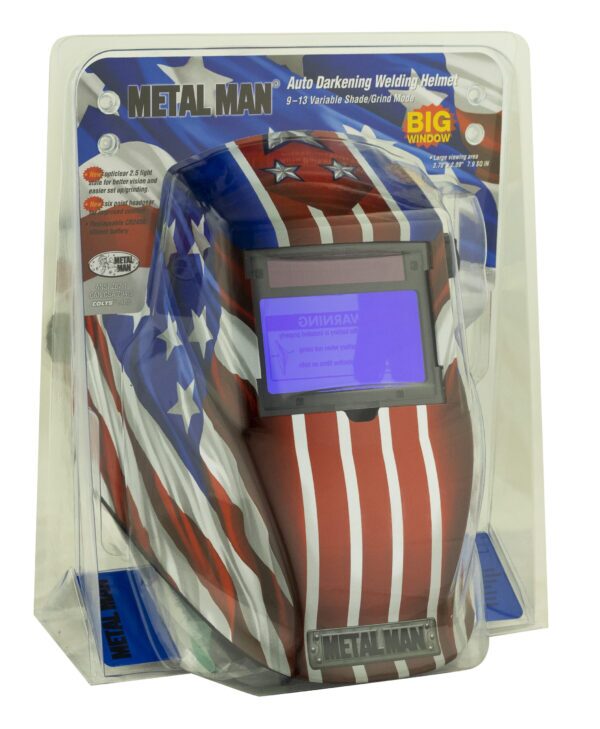 APA8735SGC Big Window 8735 Auto Darkening Welding Helmet - Patriotic