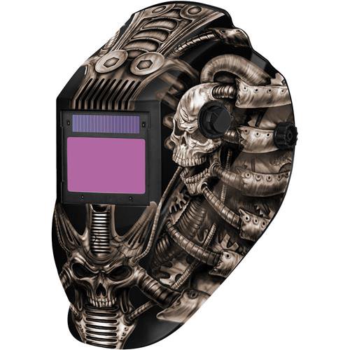 ATEC8735SGC Big Window 8735 Auto Darkening Welding Helmet - Gray Techo Skull ATEC8735SGC Big Window 8735 Auto Darkening Welding Helmet - Gray Techo Skull