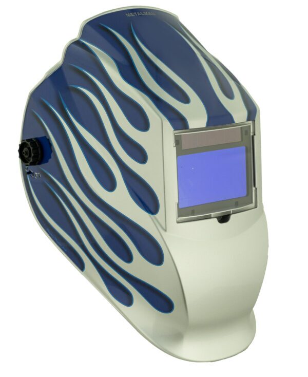 ASB8735SGC-R Big Window 8735 Auto Darkening Welding Helmet - Blue/Silver Flame