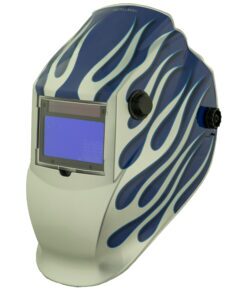 ASB8735SGC-R Big Window 8735 Auto Darkening Welding Helmet - Blue/Silver Flame